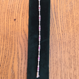 14KYG Pink Tourmaline & Diamond Bracelet